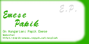 emese papik business card